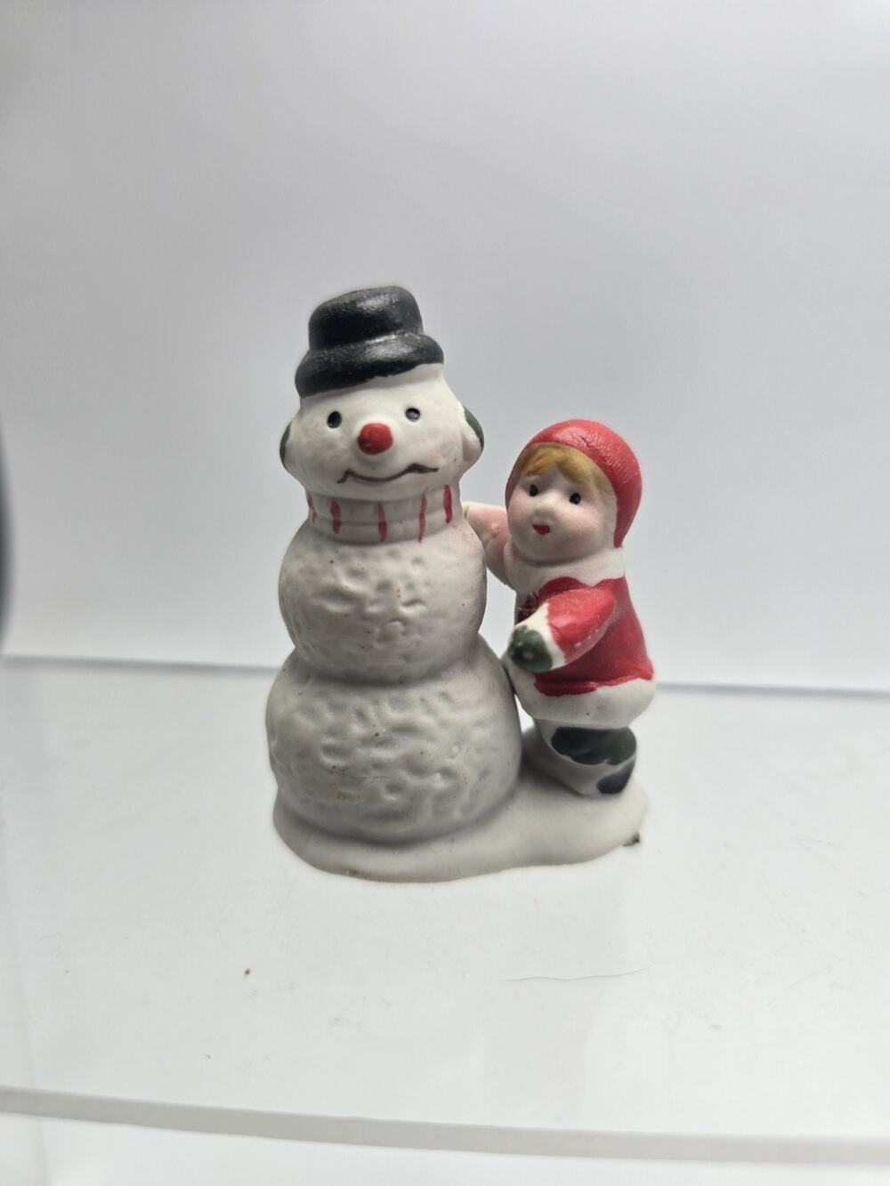 Lemax Figure Christmas Village Scene Snowman With Boy